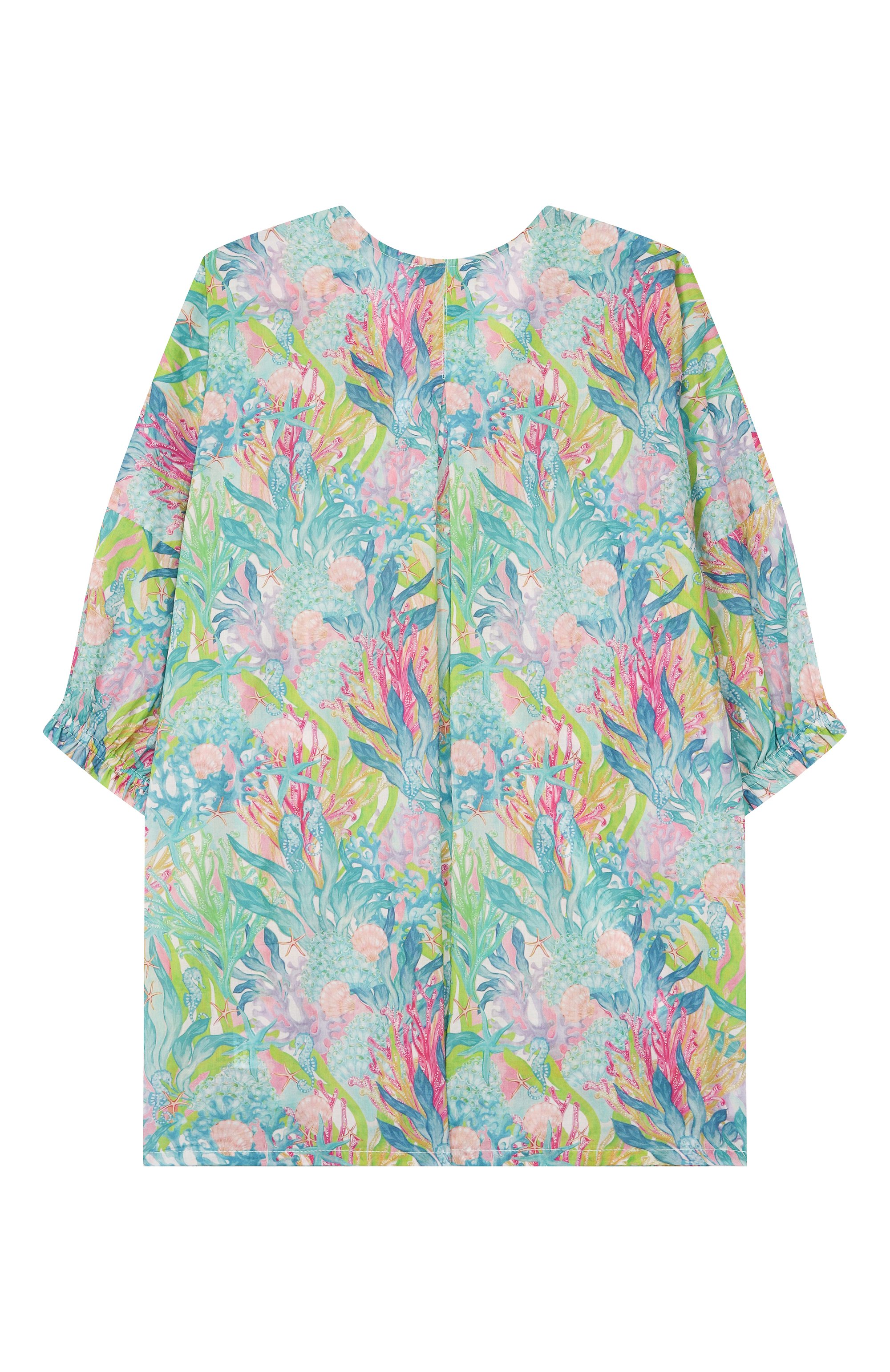 Хлопковая туника OLGA VALENTINE разноцветного цвета по цене 17150 руб., арт. 17KM/12A-16A, фото 2 Хлопковая туника OLGA VALENTINE, арт. 17KM/12A-16A, фото 2