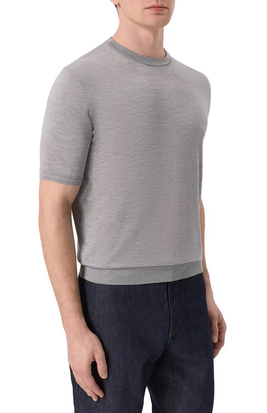 Шелковый джемпер Stefano Ricci K616215G10/F26101 Серый  K616215G10/F26101 Фото 3