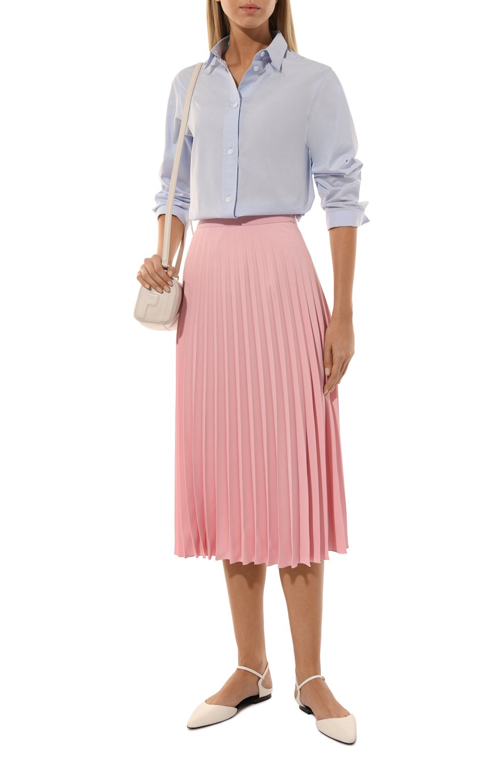 Плиссированная юбка OLOLOL розового цвета по цене 64000 руб., арт. OLSK021/8007.617/W25, фото 2 Плиссированная юбка OLOLOL, арт. OLSK021/8007.617/W25, фото 2