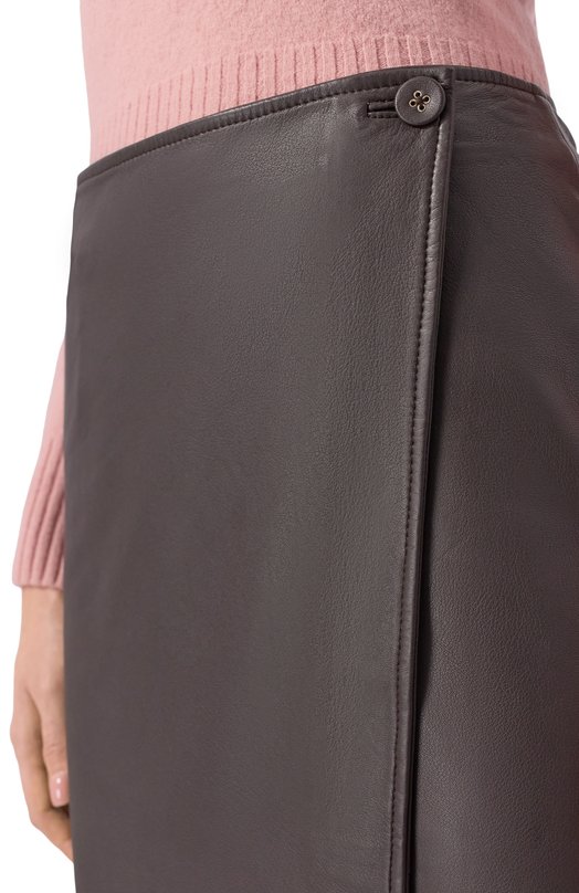 Кожаная юбка Officine Generale W25WLTR554 Коричневый  W25WLTR554 Фото 5