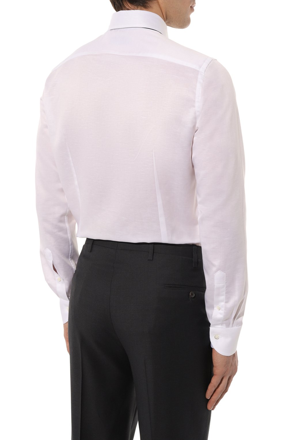 Сорочка изо льна и хлопка CANALI серого цвета по цене 32350 руб., арт. X05/GD02821, фото 5 Сорочка изо льна и хлопка CANALI, арт. X05/GD02821, фото 5