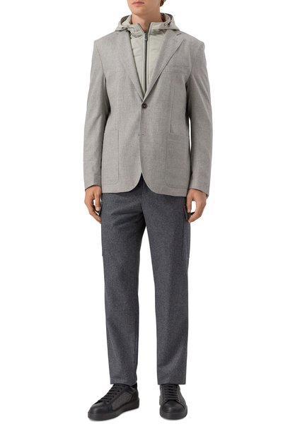 Комбинированные кеды DOUCAL'S темно-серого цвета по цене 55500 руб., арт. DU3322ALEXPJ795N, фото 2 Комбинированные кеды DOUCAL'S, арт. DU3322ALEXPJ795N, фото 2