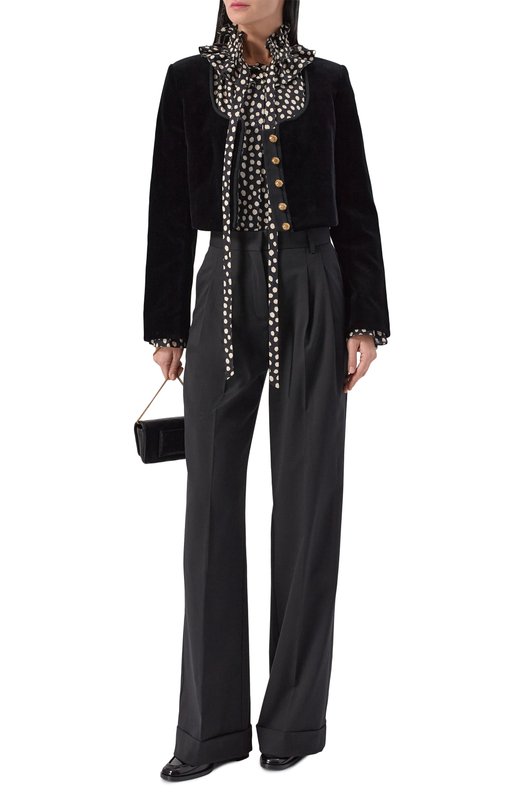 Шелковая блузка Chloé CH26SHT70300 Чёрно-белый  CH26SHT70300 Фото 2