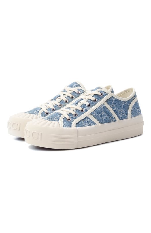 Текстильные кеды Chunky Gucci 831825/FAD7P Голубой 831825/FAD7P