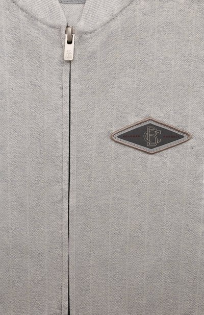 Хлопковый бомбер BRUNELLO CUCINELLI светло-серого цвета по цене 54850 руб., арт. BM833E179C, фото 3 Хлопковый бомбер BRUNELLO CUCINELLI, арт. BM833E179C, фото 3