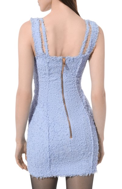 Платье BALMAIN голубого цвета по цене 299500 руб., арт. AF0R4155XC67, фото 4 Платье BALMAIN, арт. AF0R4155XC67, фото 4