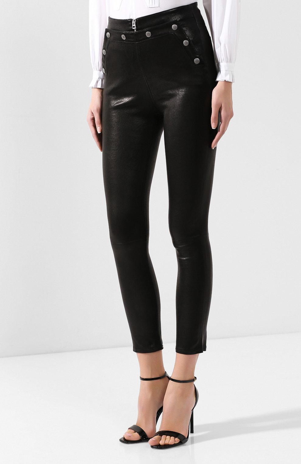 Кожаные брюки RAG AND BONE черного цвета по цене 128500 руб., арт. W2593L034BLK, фото 3 Кожаные брюки RAG AND BONE, арт. W2593L034BLK, фото 3