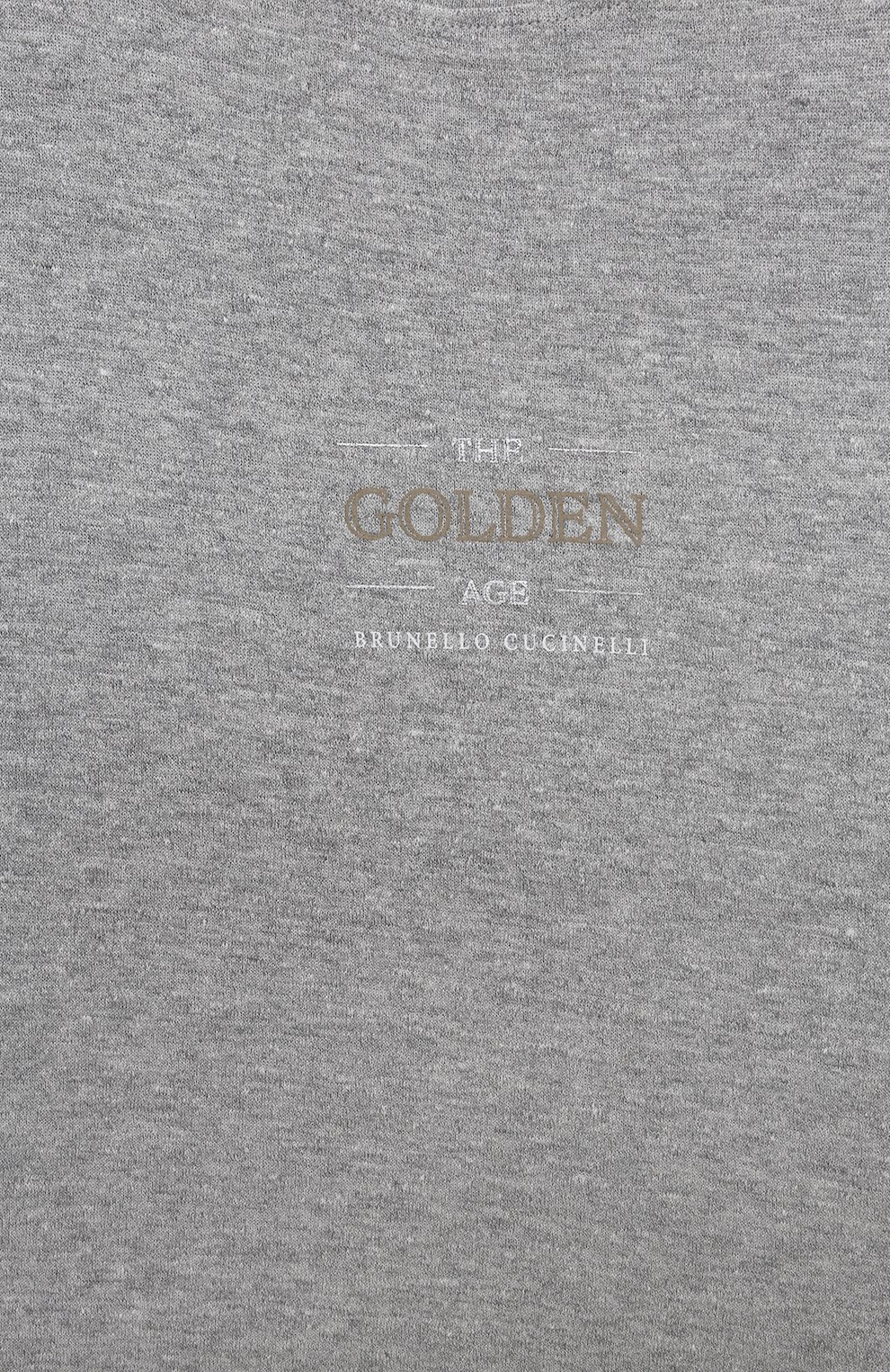 Футболка изо льна и хлопка BRUNELLO CUCINELLI, арт. BW835T148A, фото 3