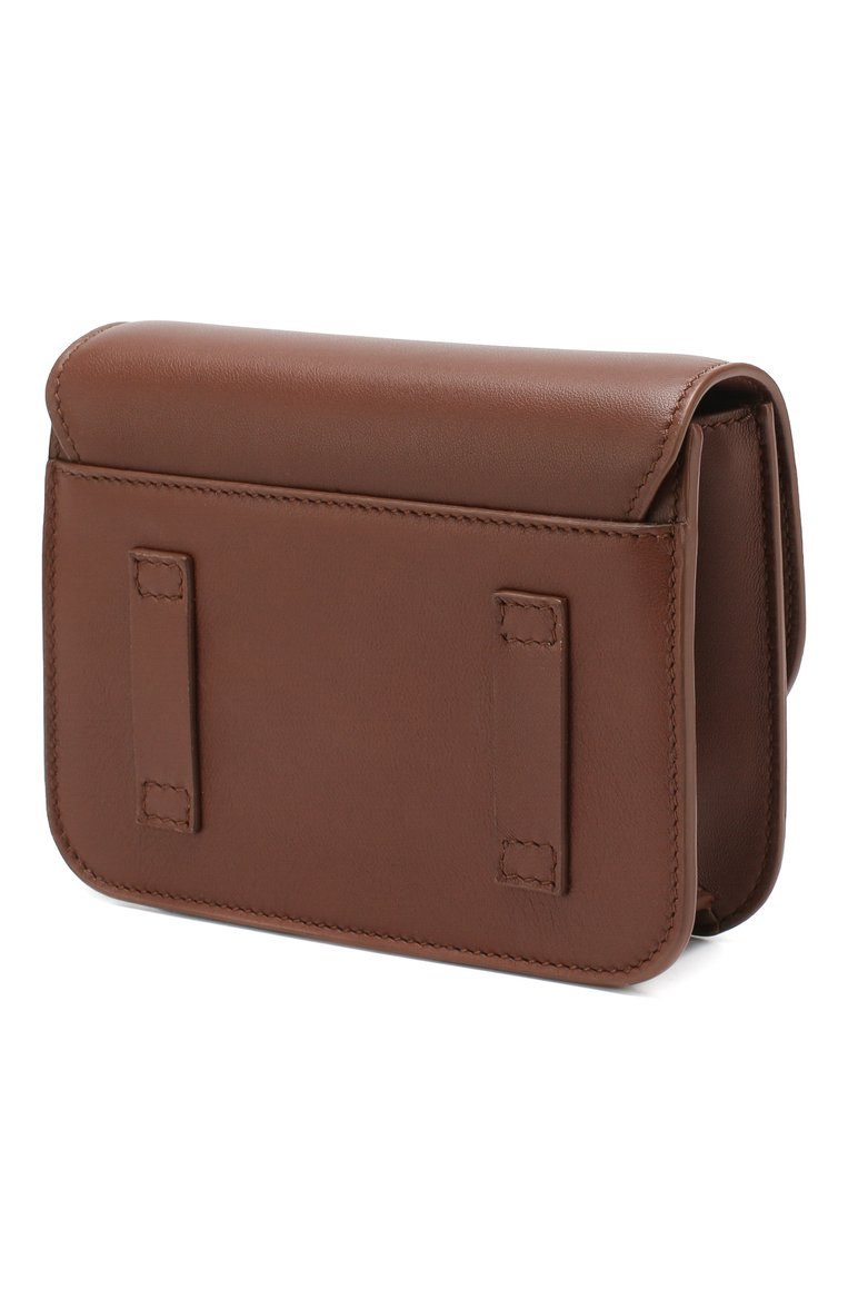 Женская поясная сумка flap pouch LORO PIANA коричневого цвета, арт. FAI7095 | Фото 3 (Материал: Натуральная кожа; Ремень/цепочка: На ремешке; Статус проверки: Проверено, Проверена категория; Размер: mini; Стили: Классический; Материал сплава: Проверено, Проставлено; Драгоценные камни: Проставлено)