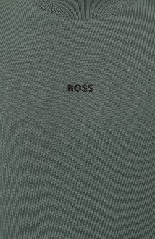 Хлопковая футболка BOSS Orange Зелёный, фото 5