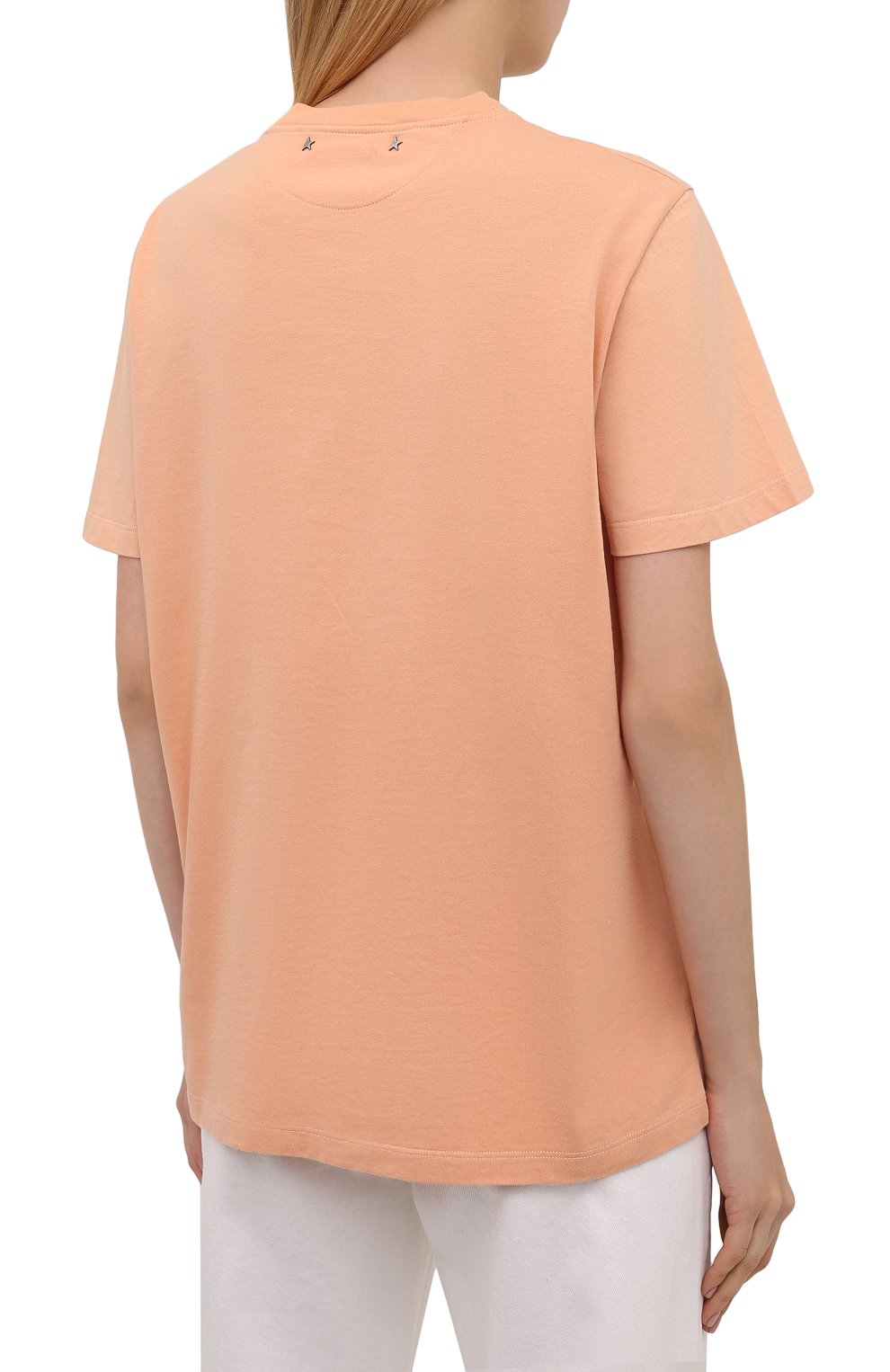 Хлопковая футболка GOLDEN GOOSE DELUXE BRAND оранжевого цвета по цене 18200 руб., арт. GWP01002.P000284, фото 4 Хлопковая футболка GOLDEN GOOSE DELUXE BRAND, арт. GWP01002.P000284, фото 4