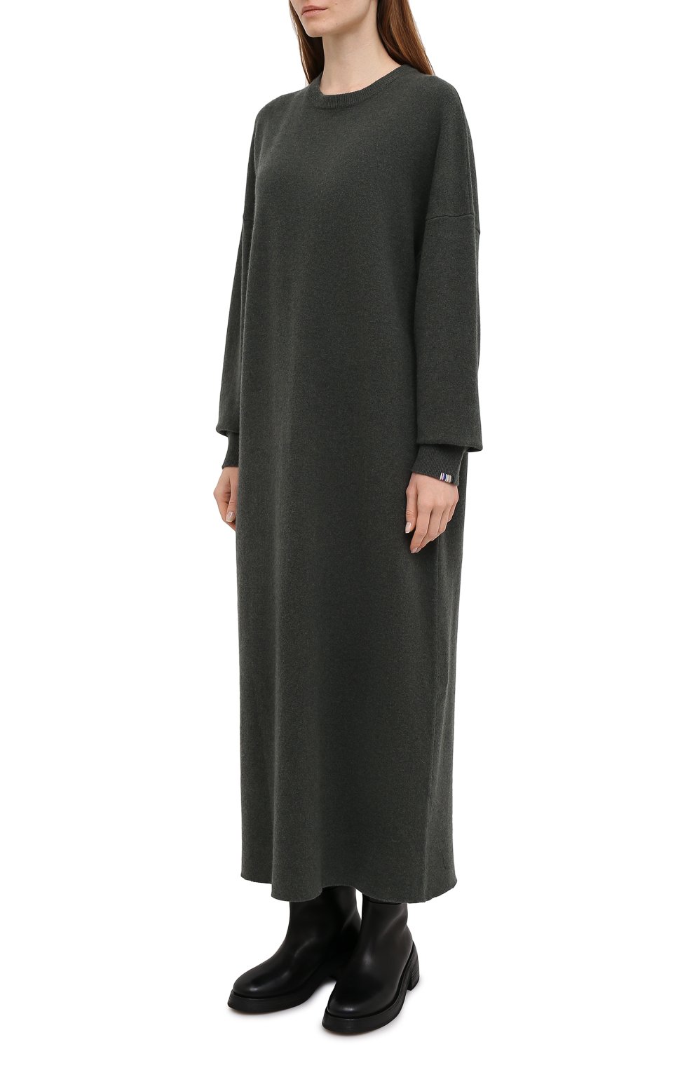 Кашемировое платье EXTREME CASHMERE темно-зеленого цвета по цене 69950 руб., арт. 106/WEIRD, фото 3 Кашемировое платье EXTREME CASHMERE, арт. 106/WEIRD, фото 3