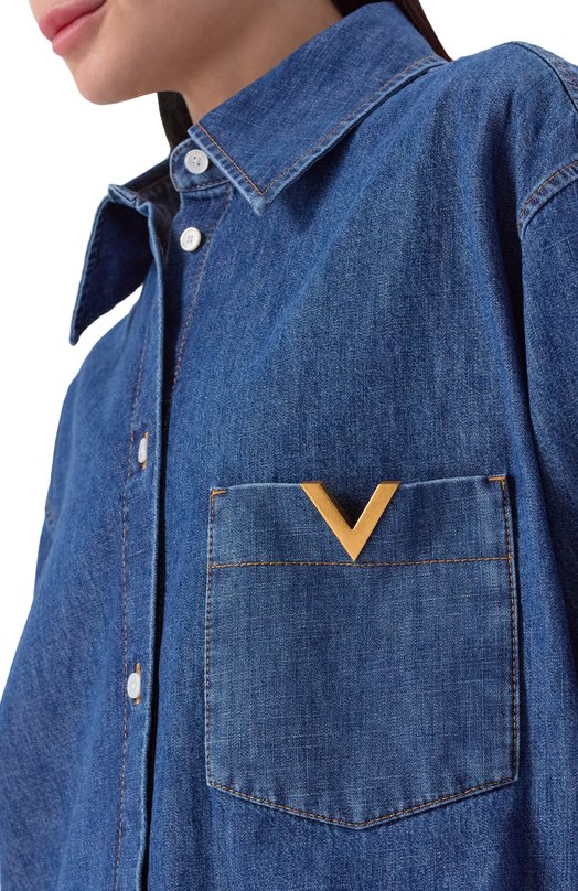 Джинсовая рубашка Valentino 8B3DB03K/9YA Синий  8B3DB03K/9YA Фото 5