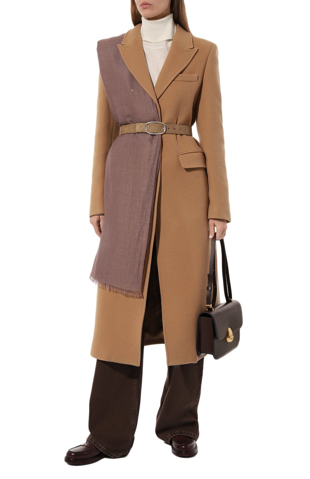 Шарф из кашемира и шелка MVST светло-коричневого цвета по цене 79100 руб., арт. 7731M, фото 2 Шарф из кашемира и шелка MVST, арт. 7731M, фото 2