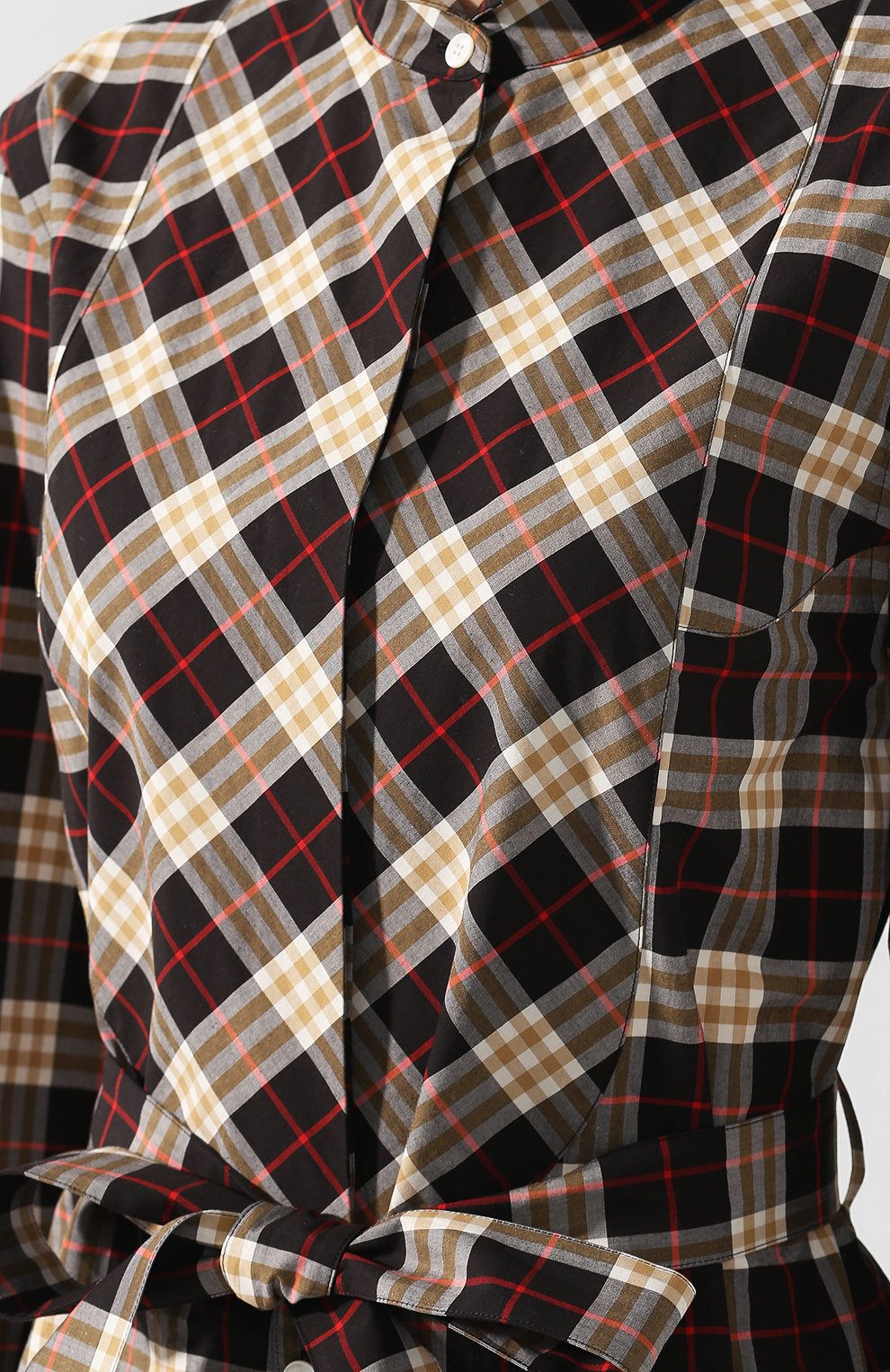 Хлопковое платье-рубашка в клетку BURBERRY, арт. 8008141, фото 5