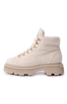 Женские текстильные ботинки SANTONI кремового цвета, арт. WTHG71315GA2ARYK | Фото 4 (Материал утеплителя: Натуральный мех; Драгоценные камни: Проставлено; Материал внешний: Текстиль; Материал сплава: Проставлено; Подошва: Платформа; Каблук высота: Низкий; Женское Кросс-КТ: Хайкеры-ботинки, Зимние ботинки)