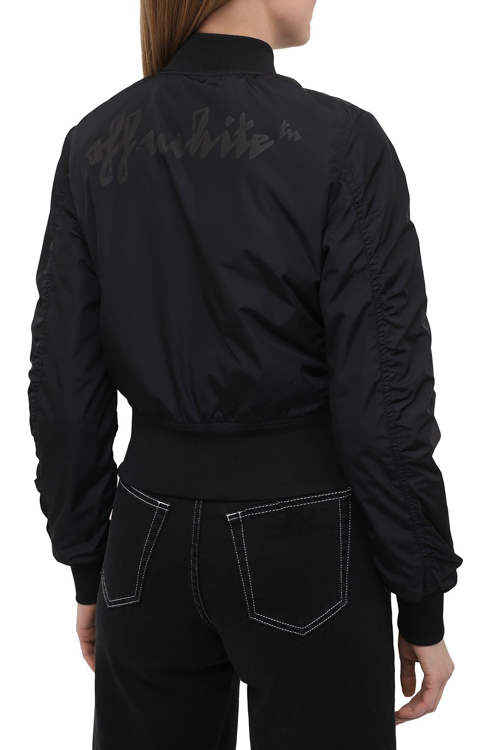 Утепленный бомбер OFF-WHITE черного цвета по цене 104000 руб., арт. 0WEH017R21FAB001, фото 4 Утепленный бомбер OFF-WHITE, арт. 0WEH017R21FAB001, фото 4