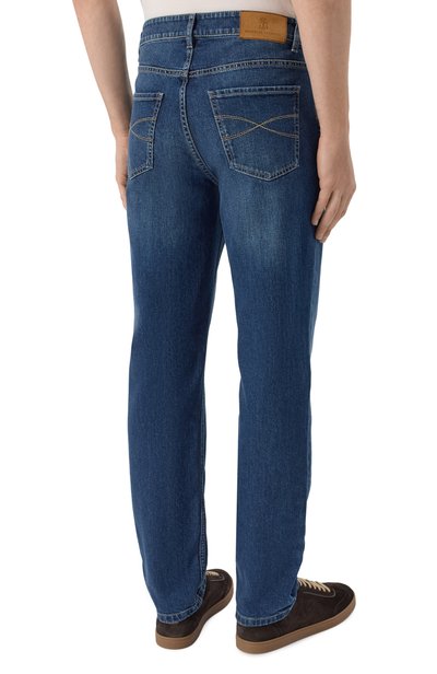 Джинсы traditional fit BRUNELLO CUCINELLI синего цвета по цене 86400 руб., арт. M283PB3210, фото 4 Джинсы traditional fit BRUNELLO CUCINELLI, арт. M283PB3210, фото 4