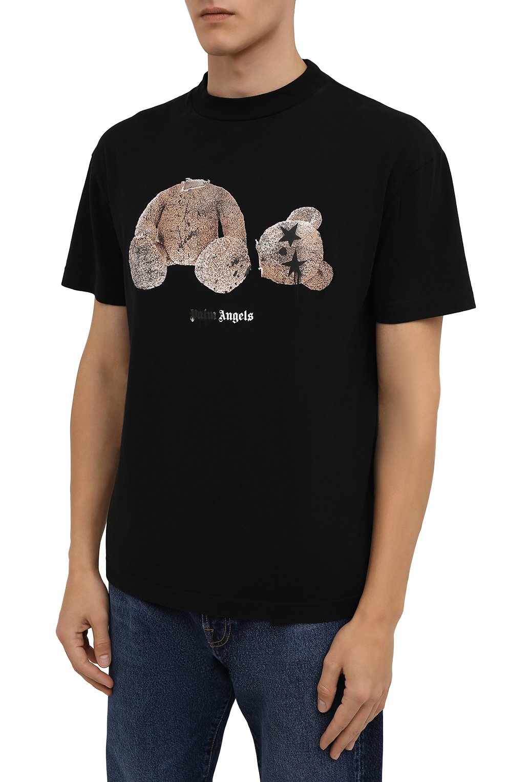 Хлопковая футболка PALM ANGELS, арт. PMAA001F21JER0271060, фото 3