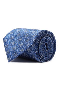Мужской комплект из галстука и платка STEFANO RICCI синего цвета, арт. DH/49101 | Фото 1 (Принт: С принтом; Материал: Текстиль, Шелк; Материал сплава: Проставлено; Нос: Не проставлено)