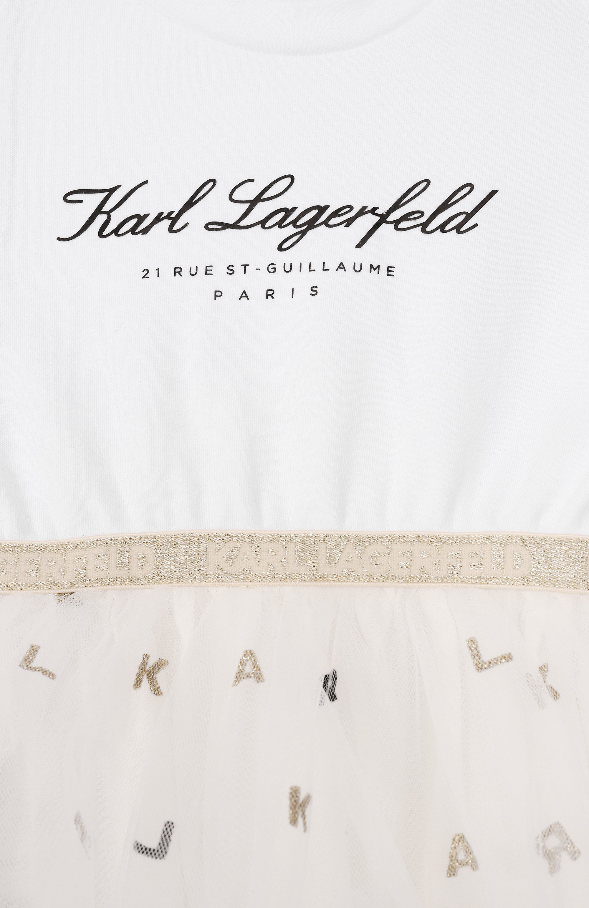 Платье KARL LAGERFELD KIDS белого цвета по цене 20640 руб., арт. Z31043, фото 3 Платье KARL LAGERFELD KIDS, арт. Z31043, фото 3