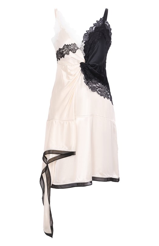 Атласное платье 3.1 Phillip Lim S251-90922SHI Чёрно-белый S251-90922SHI