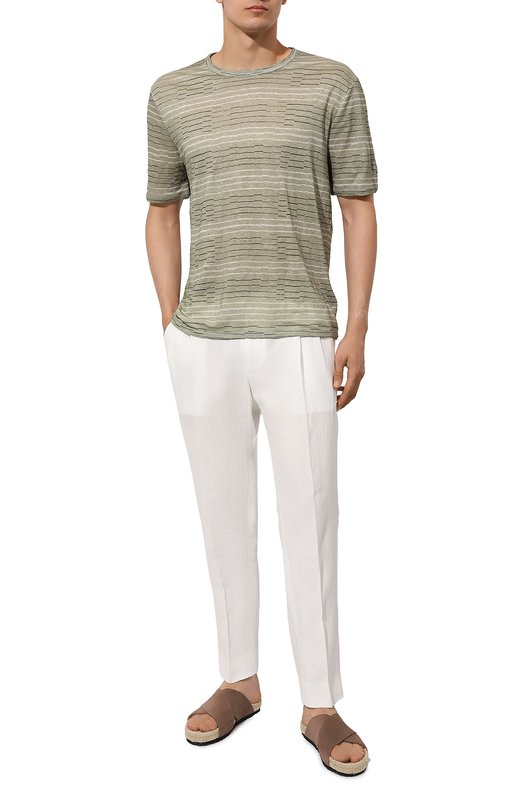 Льняная футболка Giorgio Armani GM000301/TE11562 Зелёный  GM000301/TE11562 Фото 2
