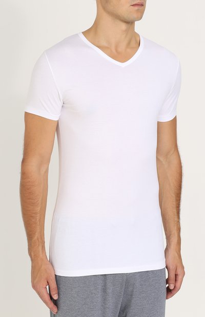 Футболка из смеси хлопка и вискозы с v-образным вырезом ZIMMERLI, арт. 186-1422, фото 3