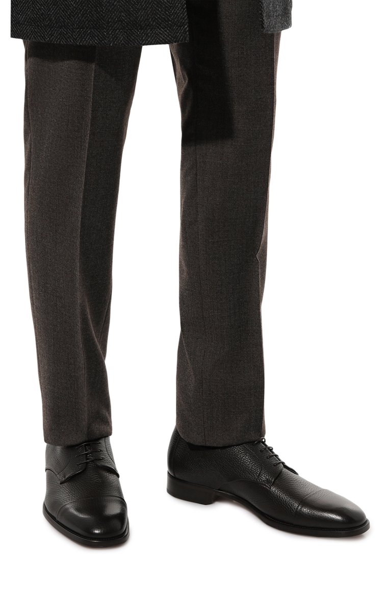 Мужские кожаные дерби CANALI темно-коричневого цвета, арт. 921570/RF00862 | Фото 3 (Материал внутренний: Натуральная кожа; Материал сплава: Проставлено; Нос: Не проставлено; Стили: Классический)