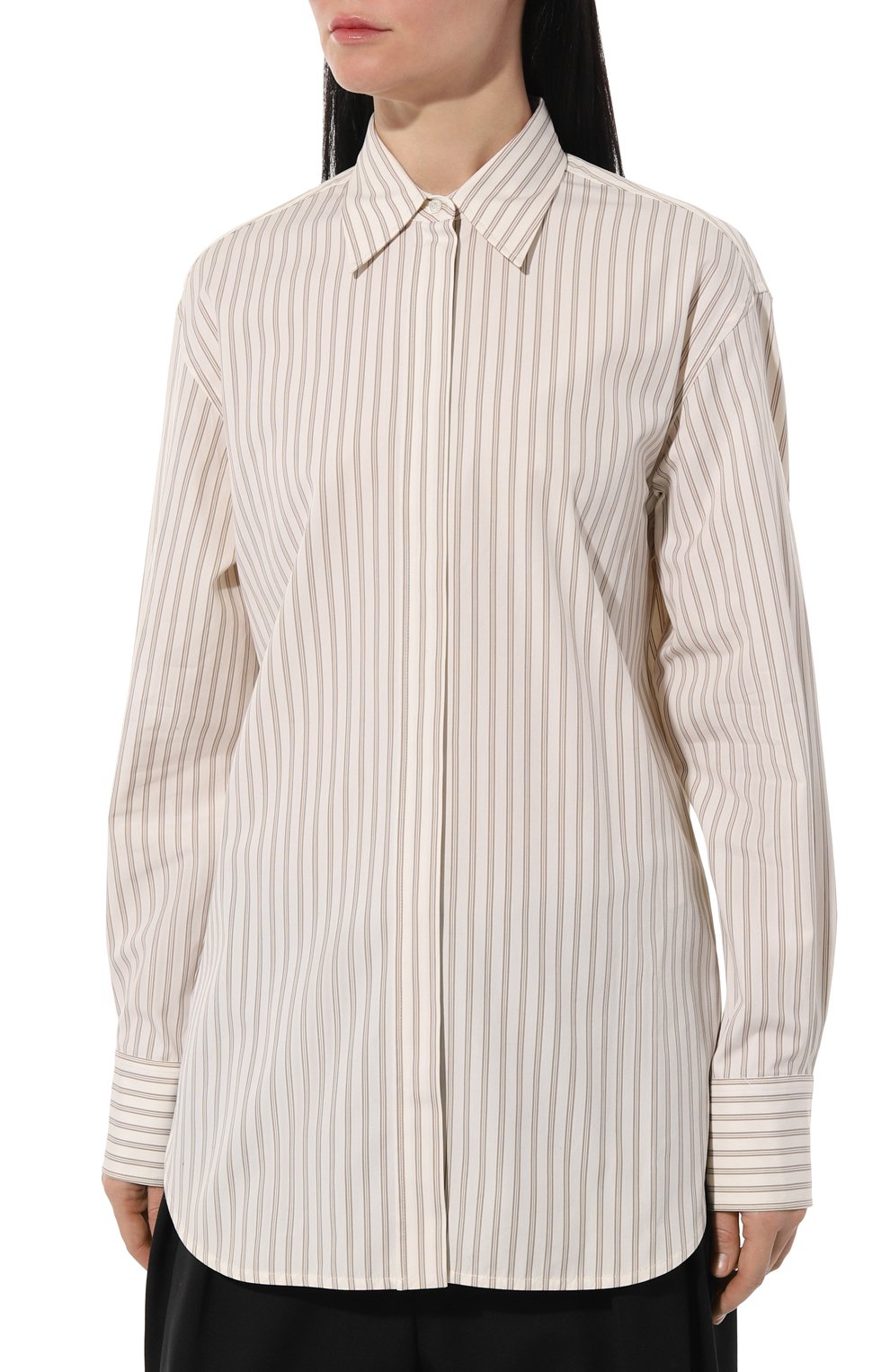 Хлопковая рубашка GOLDEN GOOSE DELUXE BRAND кремового цвета по цене 45550 руб., арт. GWP00820.P001168, фото 3 Хлопковая рубашка GOLDEN GOOSE DELUXE BRAND, арт. GWP00820.P001168, фото 3