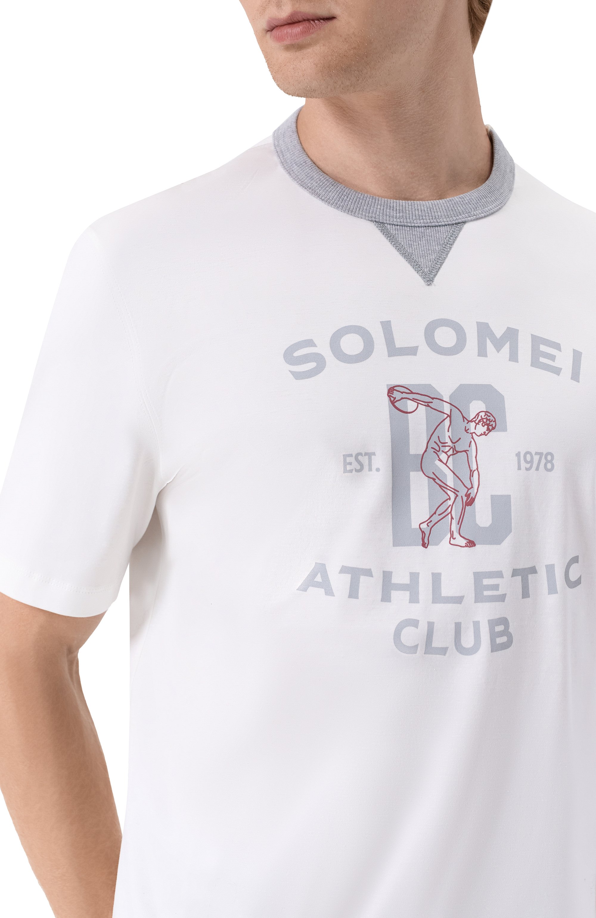 Хлопковая футболка BRUNELLO CUCINELLI белого цвета по цене 75050 руб., арт. M0B131001G, фото 5 Хлопковая футболка BRUNELLO CUCINELLI, арт. M0B131001G, фото 5