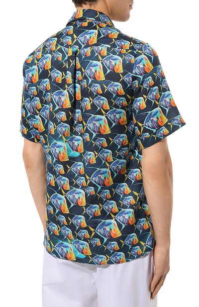 Льняная рубашка VILEBREQUIN темно-синего цвета по цене 34250 руб., арт. HARU3U17/390, фото 4 Льняная рубашка VILEBREQUIN, арт. HARU3U17/390, фото 4