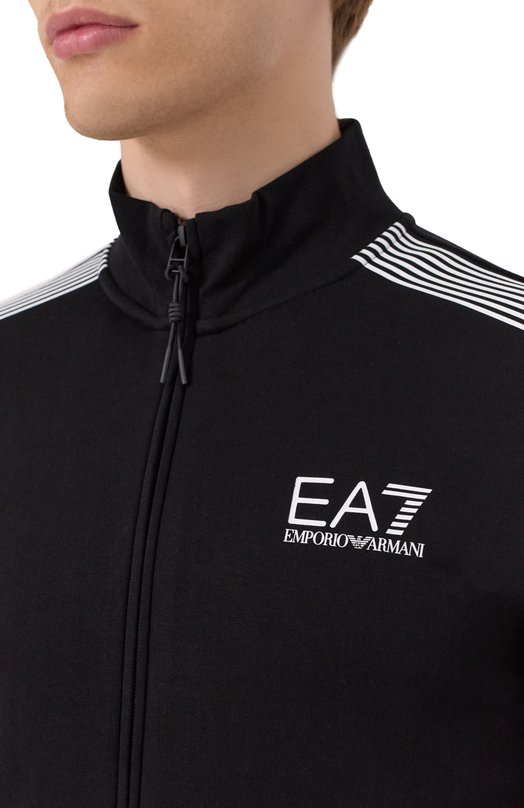 Хлопковый спортивный костюм EA7 7M000966/AF10377 Чёрный  7M000966/AF10377 Фото 6