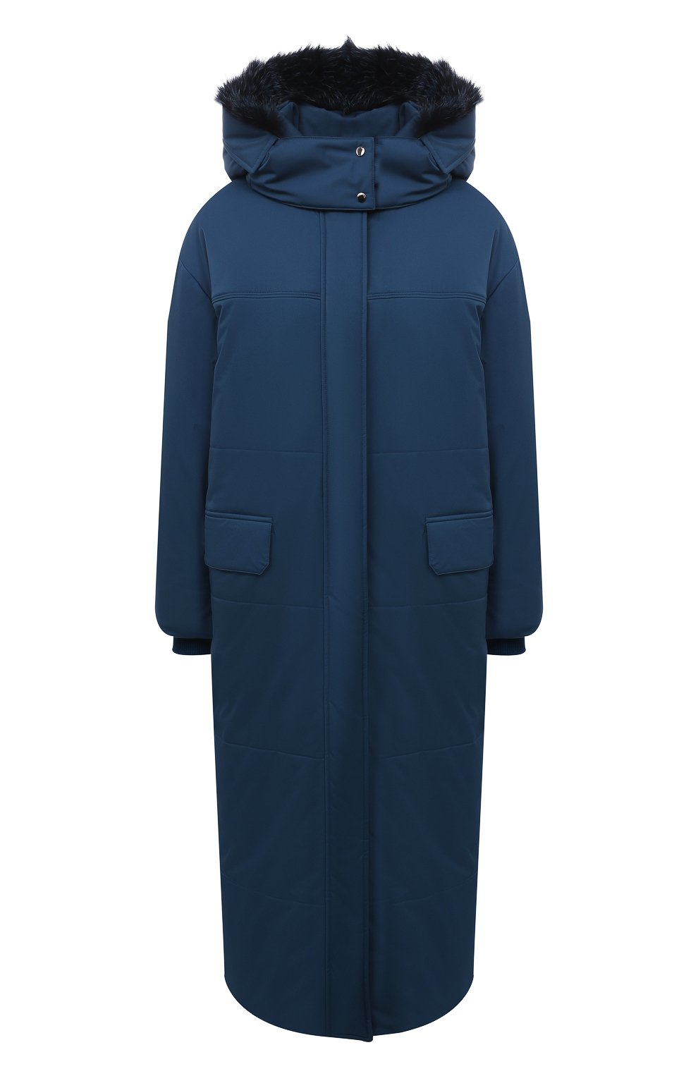 Парка с меховой отделкой LORO PIANA синего цвета по цене 581000 руб., арт. FAL8882, фото 1 Парка с меховой отделкой LORO PIANA, арт. FAL8882, фото 1