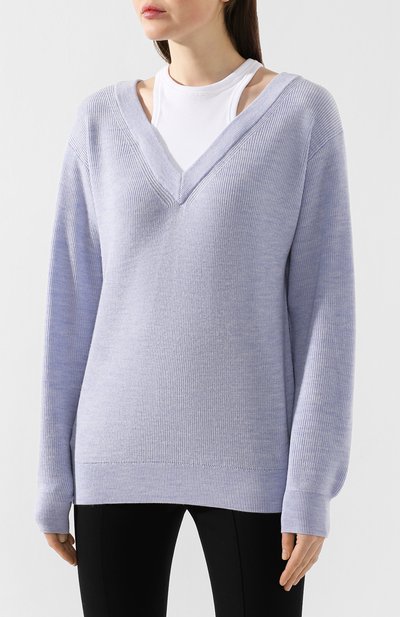 Шерстяной пуловер ALEXANDERWANG.T голубого цвета по цене 49600 руб., арт. 4KC1201038, фото 3 Шерстяной пуловер ALEXANDERWANG.T, арт. 4KC1201038, фото 3
