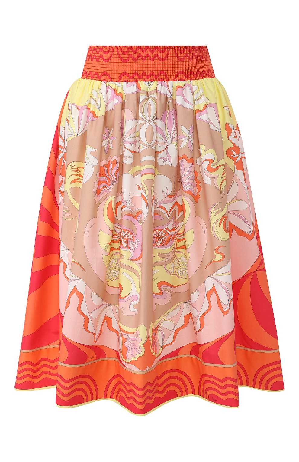Хлопковая юбка EMILIO PUCCI разноцветного цвета по цене 86950 руб., арт. 0ERW08/0E861, фото 1 Хлопковая юбка EMILIO PUCCI, арт. 0ERW08/0E861, фото 1