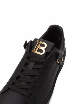 Женские кожаные кеды b-court b-buzz BALMAIN черного цвета, арт. EN1VI738/LCGD | Фото 7 (Материал внешний: Натуральная кожа; Материал внутренний: Натуральная кожа; Подошва: Платформа; Материал утеплителя: Без утеплителя; Кросс-КТ: Низкие; Стили: Кэжуэл)