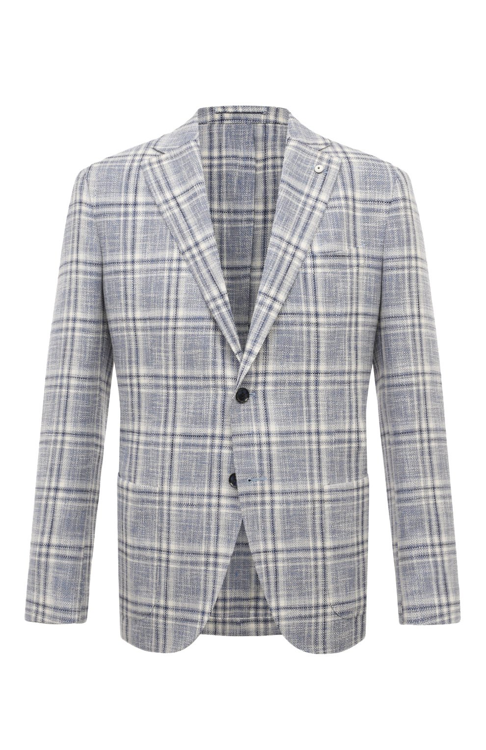 Пиджак из хлопка и льна L.B.M. 1911 синего цвета по цене 108000 руб., арт. 2652/42359, фото 1 Пиджак из хлопка и льна L.B.M. 1911, арт. 2652/42359, фото 1