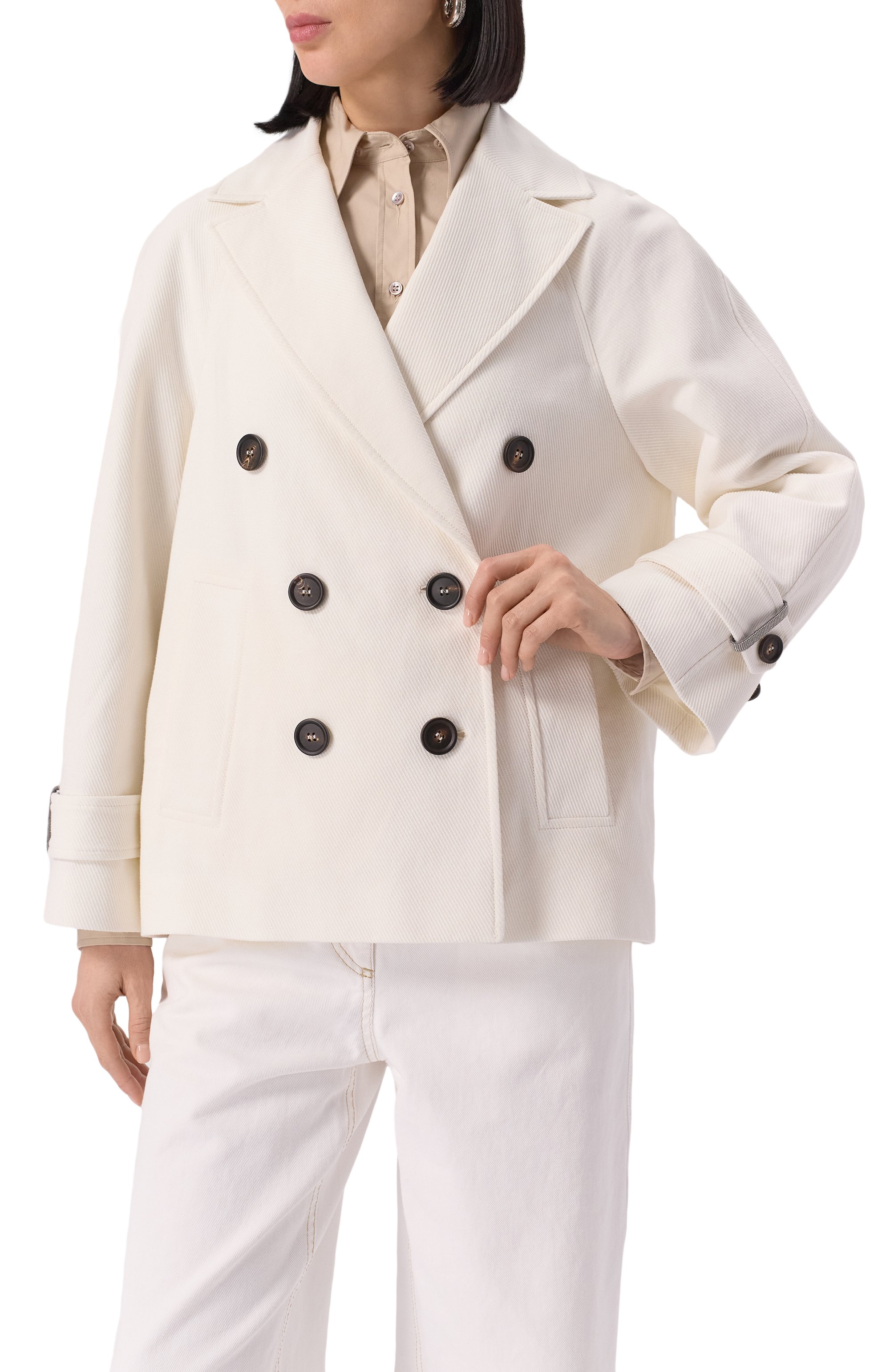 Полупальто из хлопка и льна BRUNELLO CUCINELLI, арт. MH5347892, фото 3