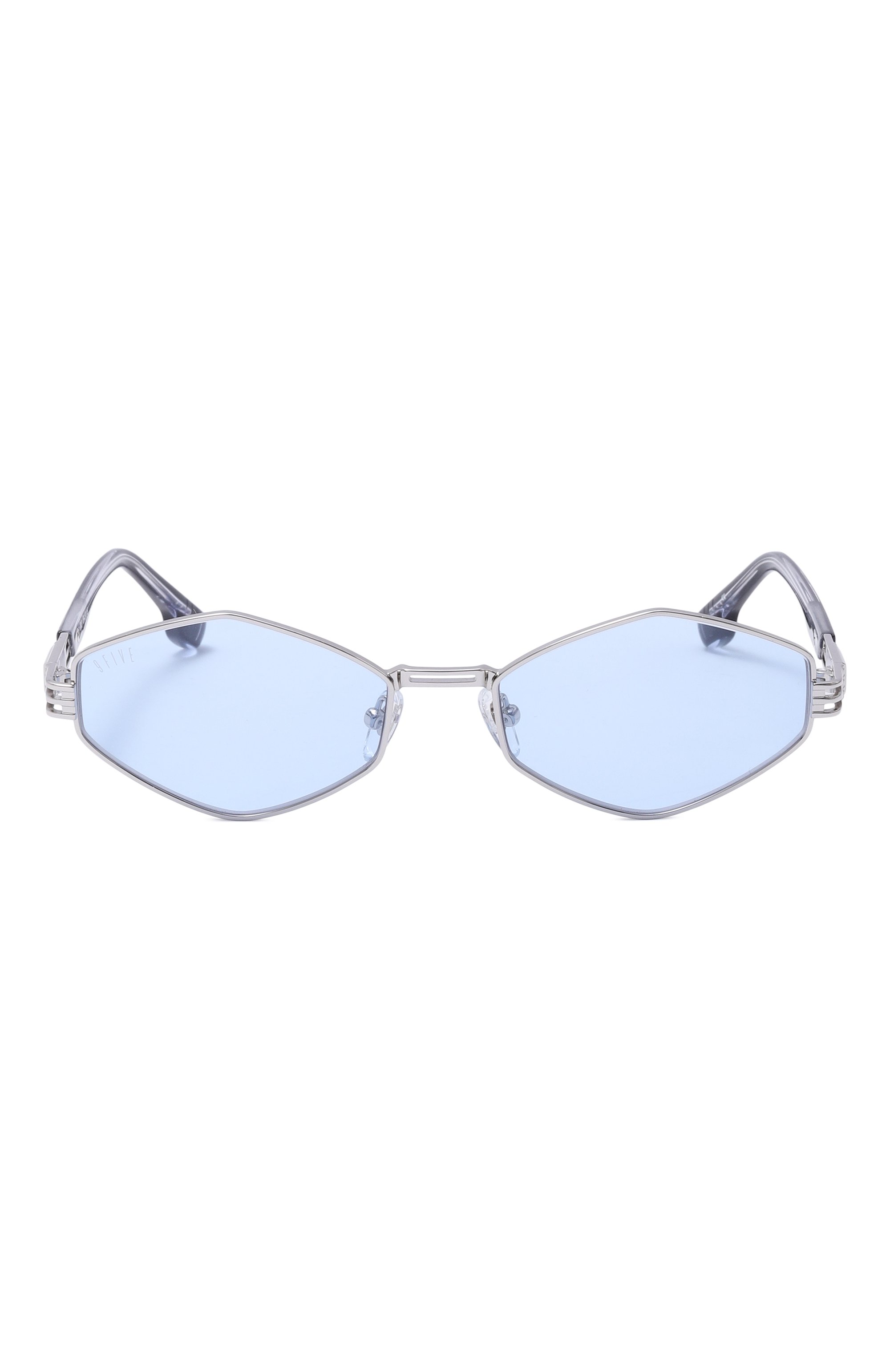 Солнцезащитные очки 9FIVE голубого цвета по цене 32400 руб., арт. IRIS RH0MBUS-PLATINUM/CRYSTAL BLUE, фото 2 Солнцезащитные очки 9FIVE, арт. IRIS RH0MBUS-PLATINUM/CRYSTAL BLUE, фото 2