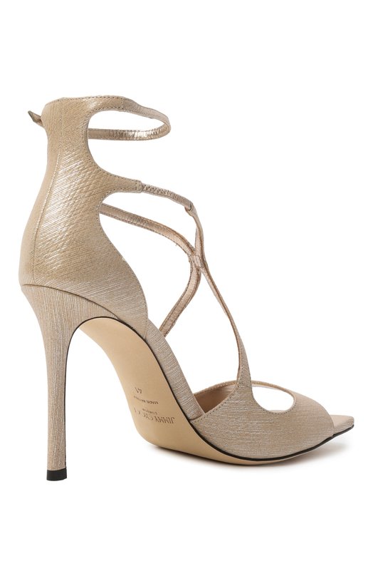 Кожаные босоножки Azia 95 Jimmy Choo AZIA 95/HRK Бежевый  AZIA 95/HRK Фото 5