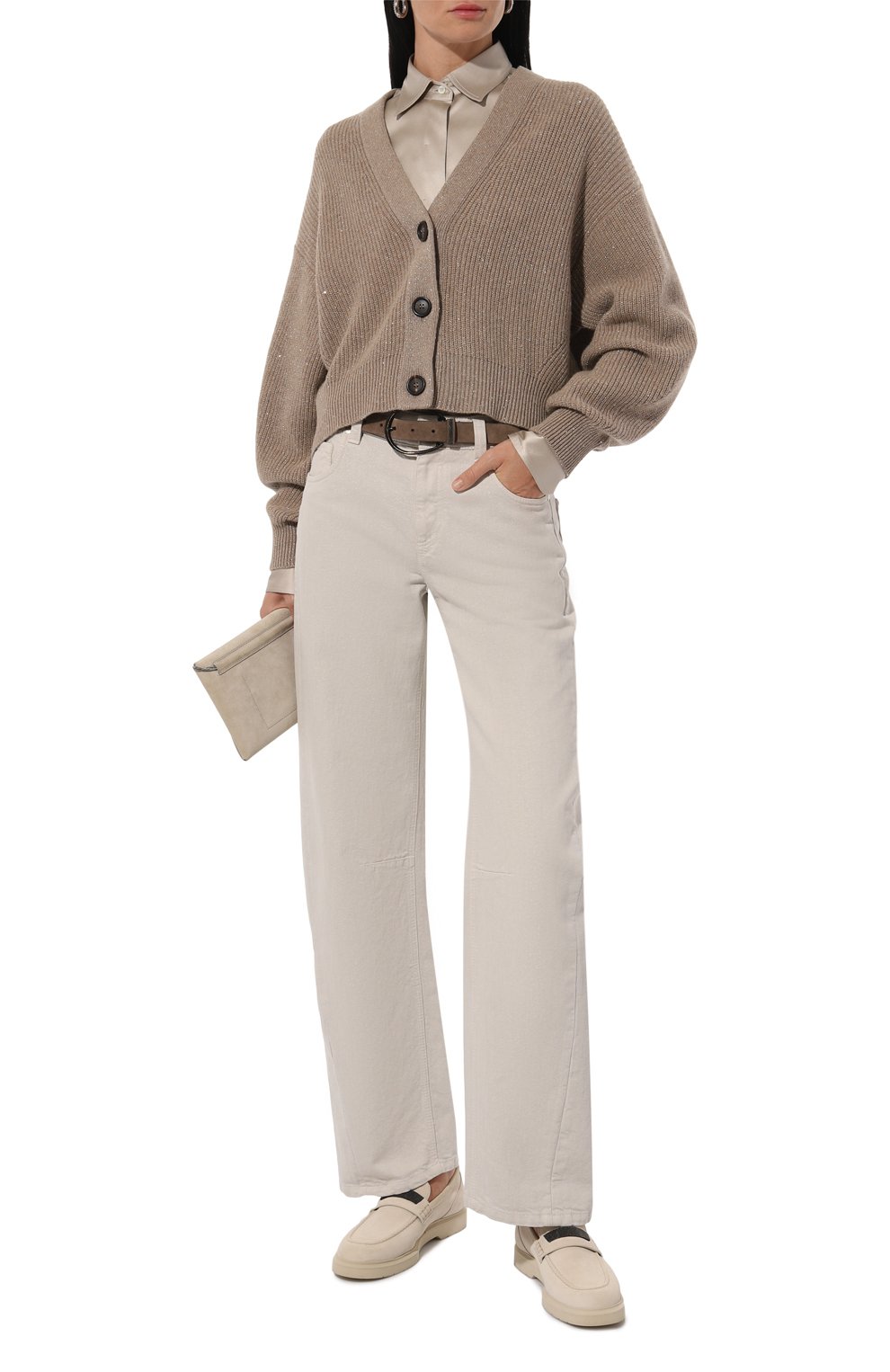 Кардиган из кашемира и шерсти BRUNELLO CUCINELLI бежевого цвета по цене 216000 руб., арт. MBM756906P, фото 2 Кардиган из кашемира и шерсти BRUNELLO CUCINELLI, арт. MBM756906P, фото 2