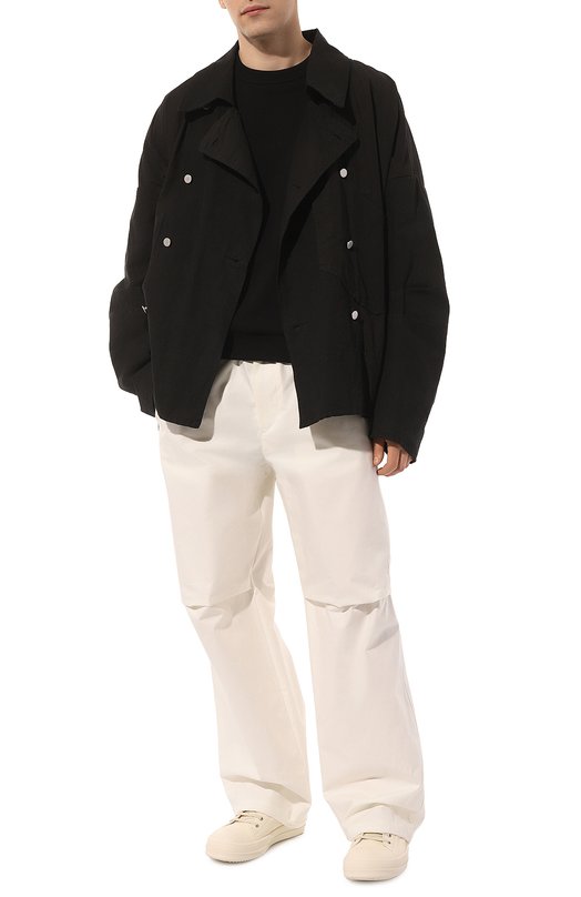 Хлопковые брюки Jil Sander J47KA0214/J45039 Кремовый  J47KA0214/J45039 Фото 2
