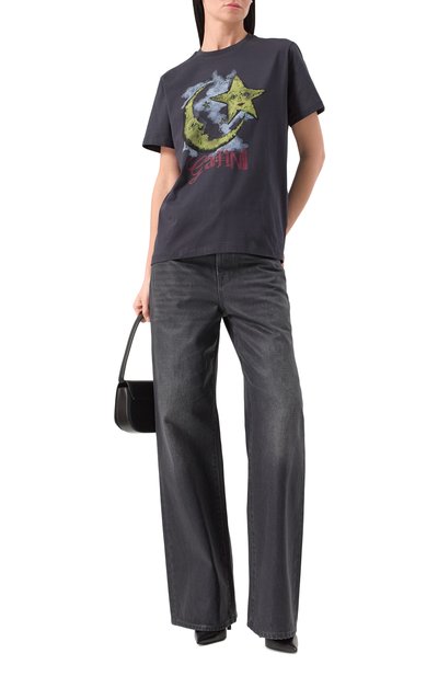 Хлопковая футболка GANNI, арт. T4058, фото 2