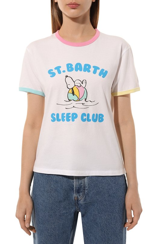Хлопковая футболка MC2 Saint Barth EMILIE STRING/STBW/01944F Белый  EMILIE STRING/STBW/01944F Фото 3