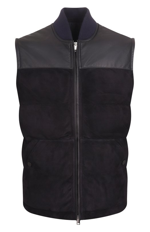 Замшевый жилет Brioni PUF60L/0D701 Синий PUF60L/0D701