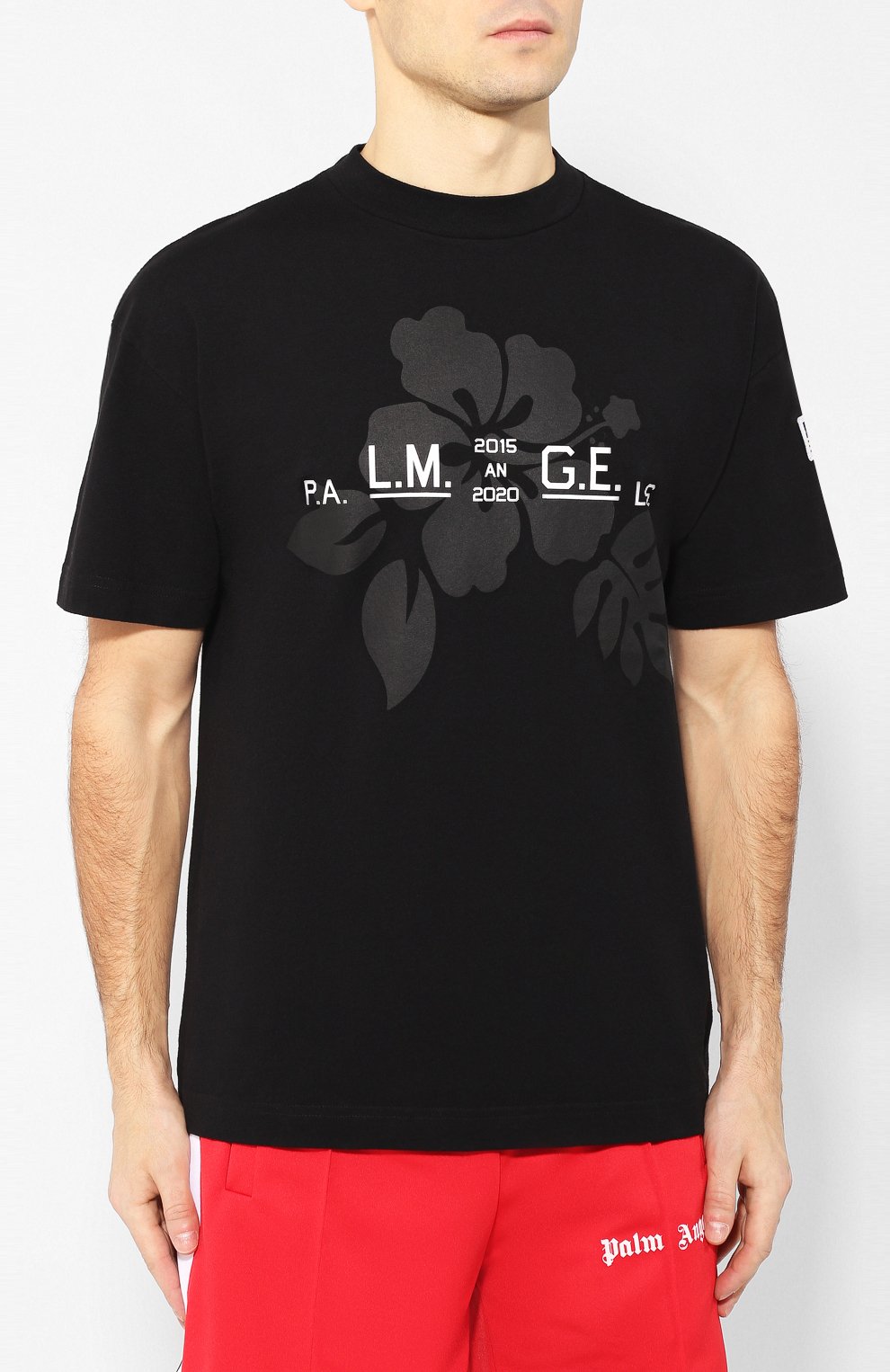 Хлопковая футболка PALM ANGELS черного цвета по цене 25100 руб., арт. PMAA001R204130121010, фото 3 Хлопковая футболка PALM ANGELS, арт. PMAA001R204130121010, фото 3