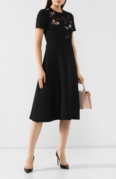 Платье из смеси шерсти и шелка VALENTINO черного цвета по цене 437000 руб., арт. SB3VANB91CF, фото 2 Платье из смеси шерсти и шелка VALENTINO, арт. SB3VANB91CF, фото 2
