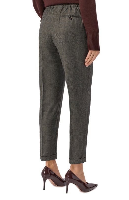 Шерстяные брюки Kiton D37102K0513G02 Хаки  D37102K0513G02 Фото 4