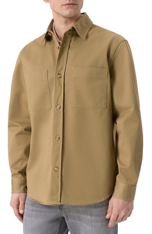 Хлопковая рубашка BOSS 50556121 Бежевый  50556121 Фото 3